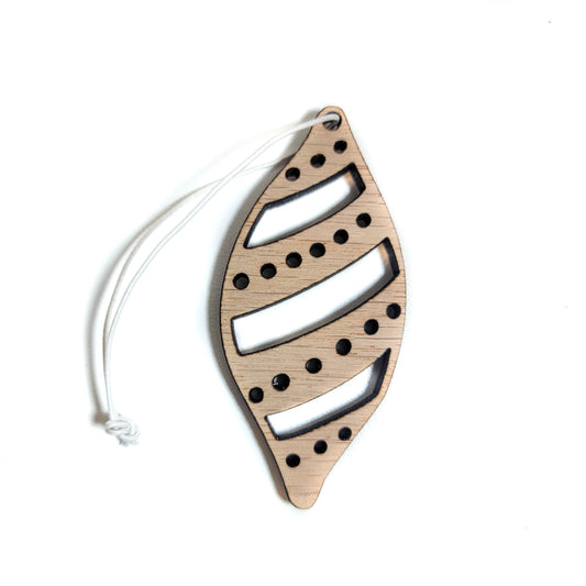 Christmas Wood Diffuser | Striped Oval