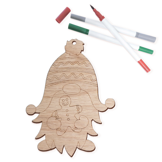 DIY Coloring Kit - Christmas Gnomes - Gingerbread Man