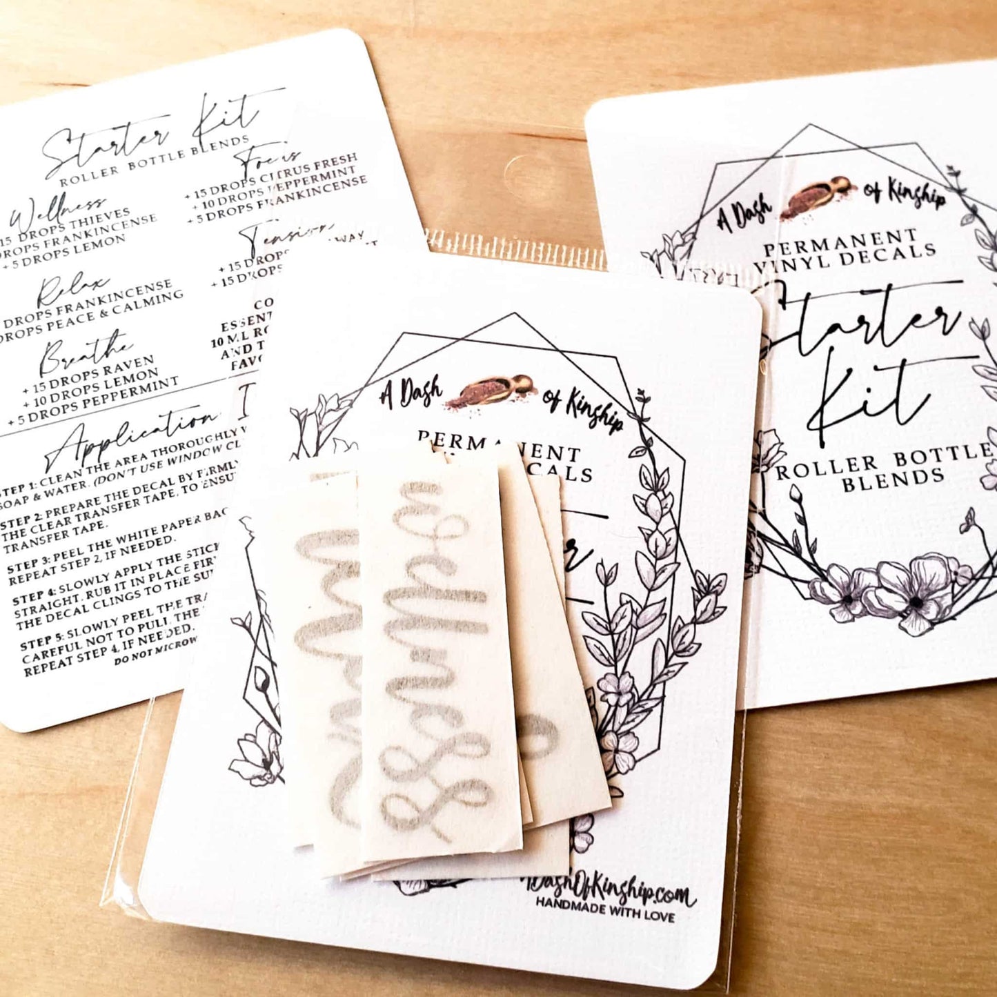 Starter Kit Essential Oil Roller Bottle Labels