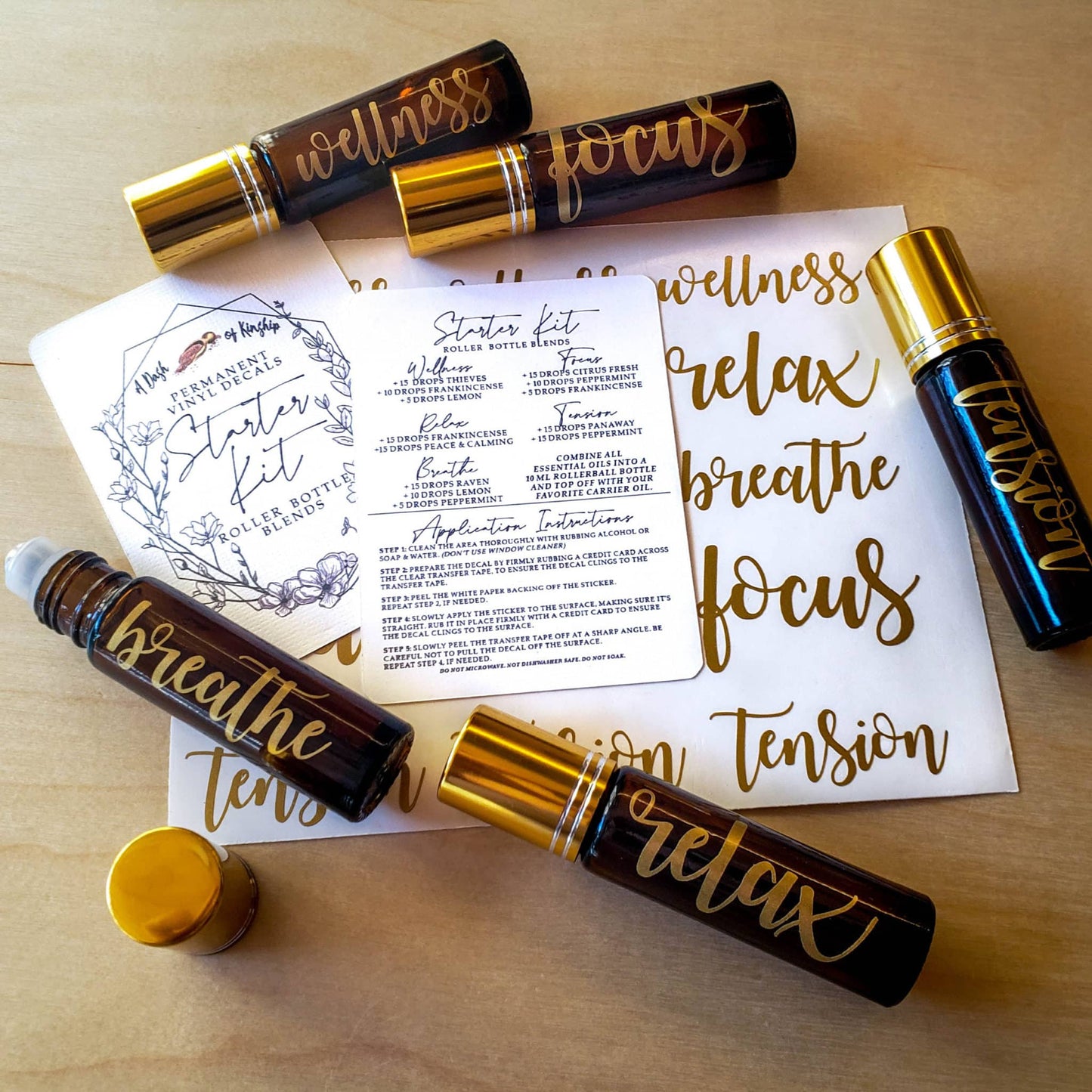 Starter Kit Essential Oil Roller Bottle Labels