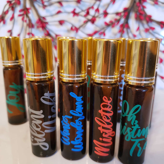 Christmas Roller Bottle Label Kit