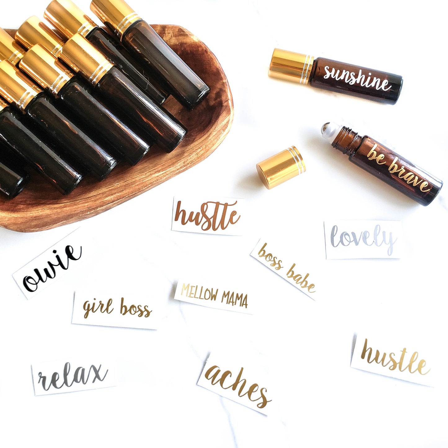 Custom Roller Bottle Label | Black OR White