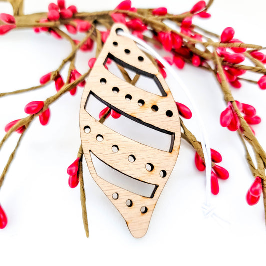 Christmas Wood Diffuser | Striped Oval