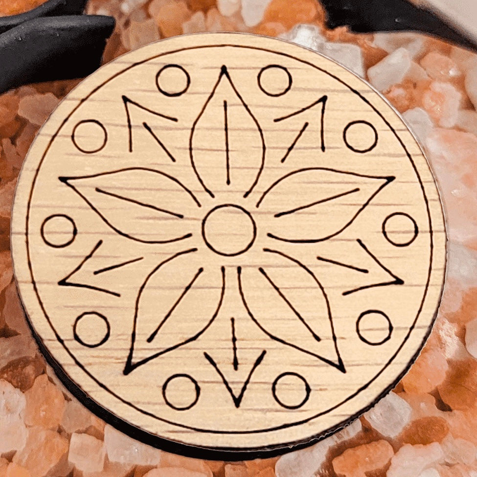 Wooden Car Vent Diffuser | Flower 2 Medallion