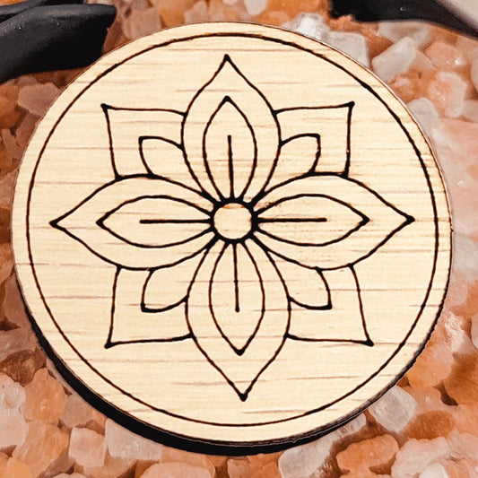 Wooden Car Vent Diffuser | Flower 1 Medallion