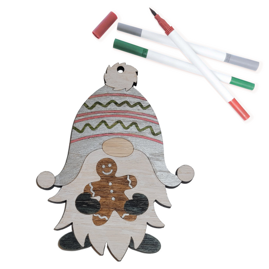 DIY Coloring Kit - Christmas Gnomes - Gingerbread Man