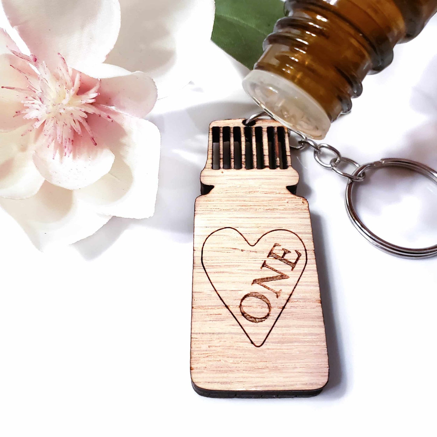 ONE | Bottle Wood Diffuser Keychain