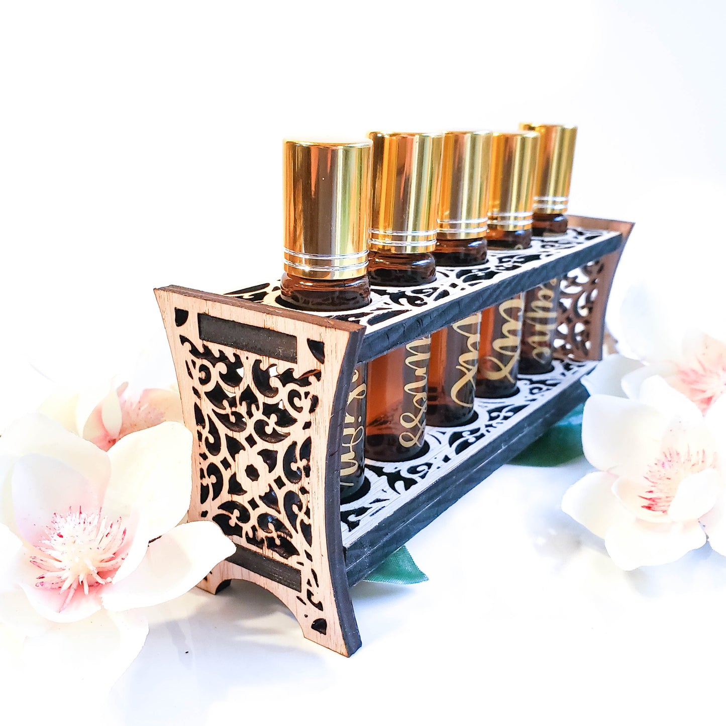 Floral Roller Bottle Stand